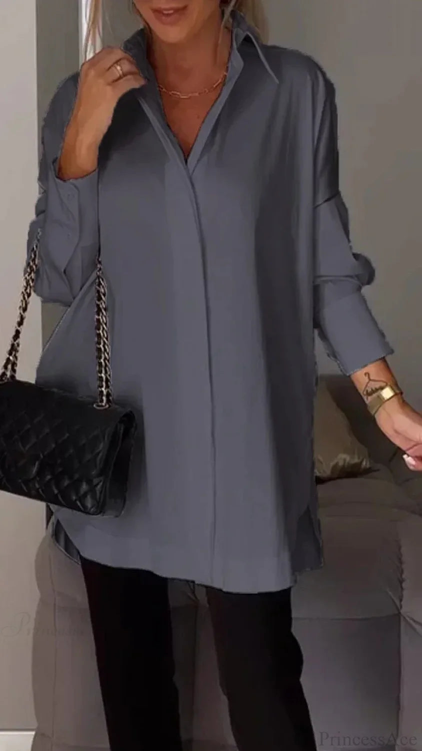 Casual Irregular Pullover Long Sleeve Blouse