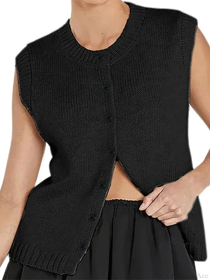 Casual Knit Tank Top Cardigan