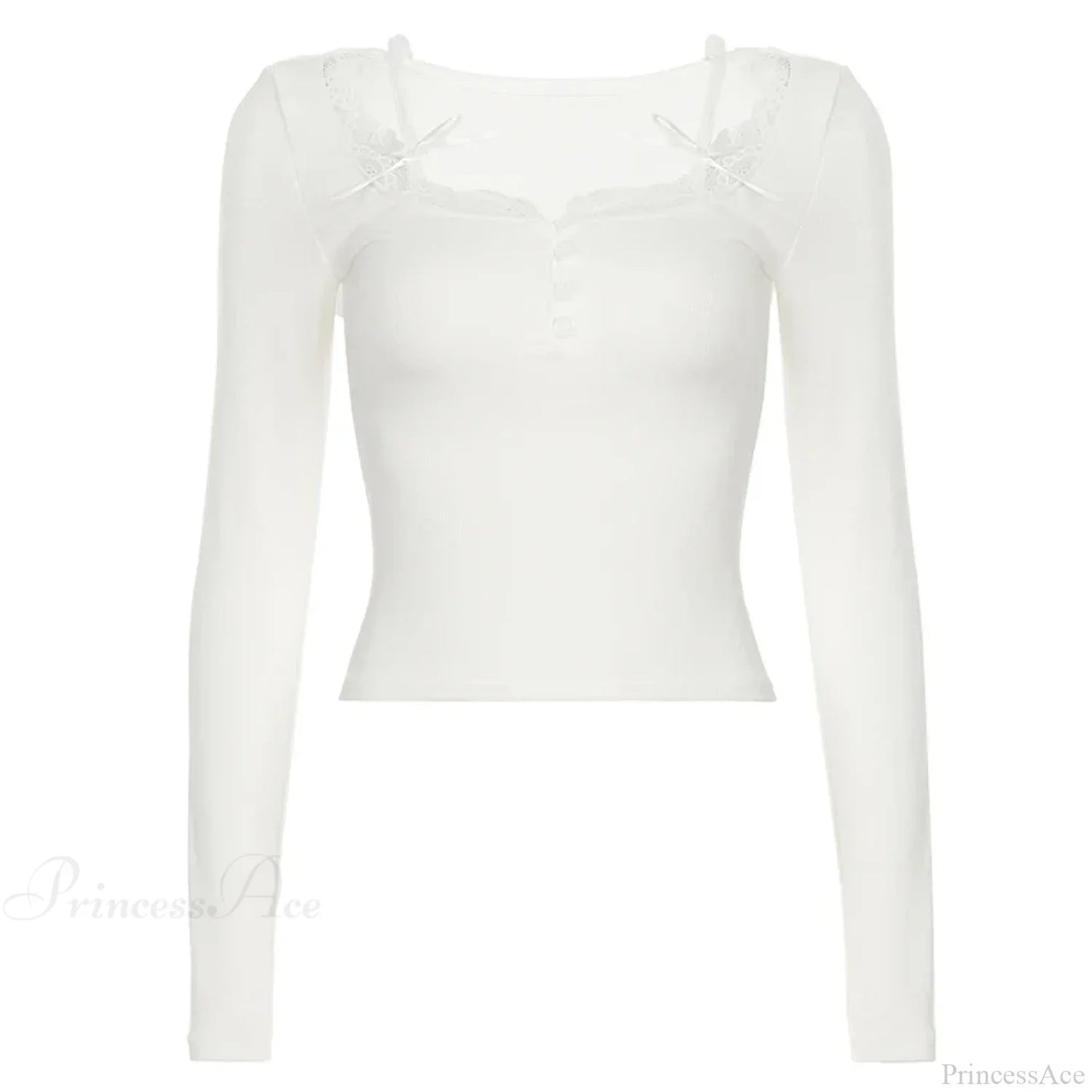 Casual Lace Trim Halter Slim Solid Square Collar Knit Top