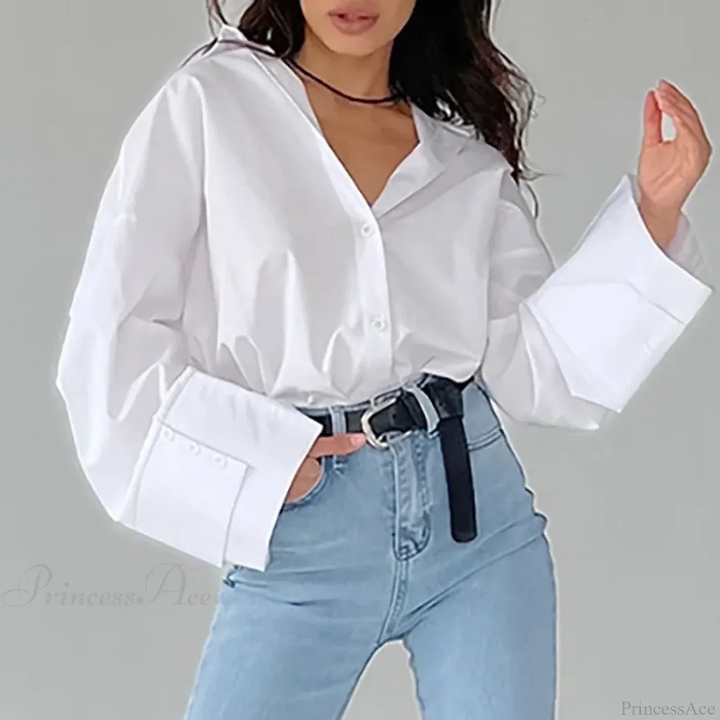 Casual Loose White Shirt Autumn Blouse