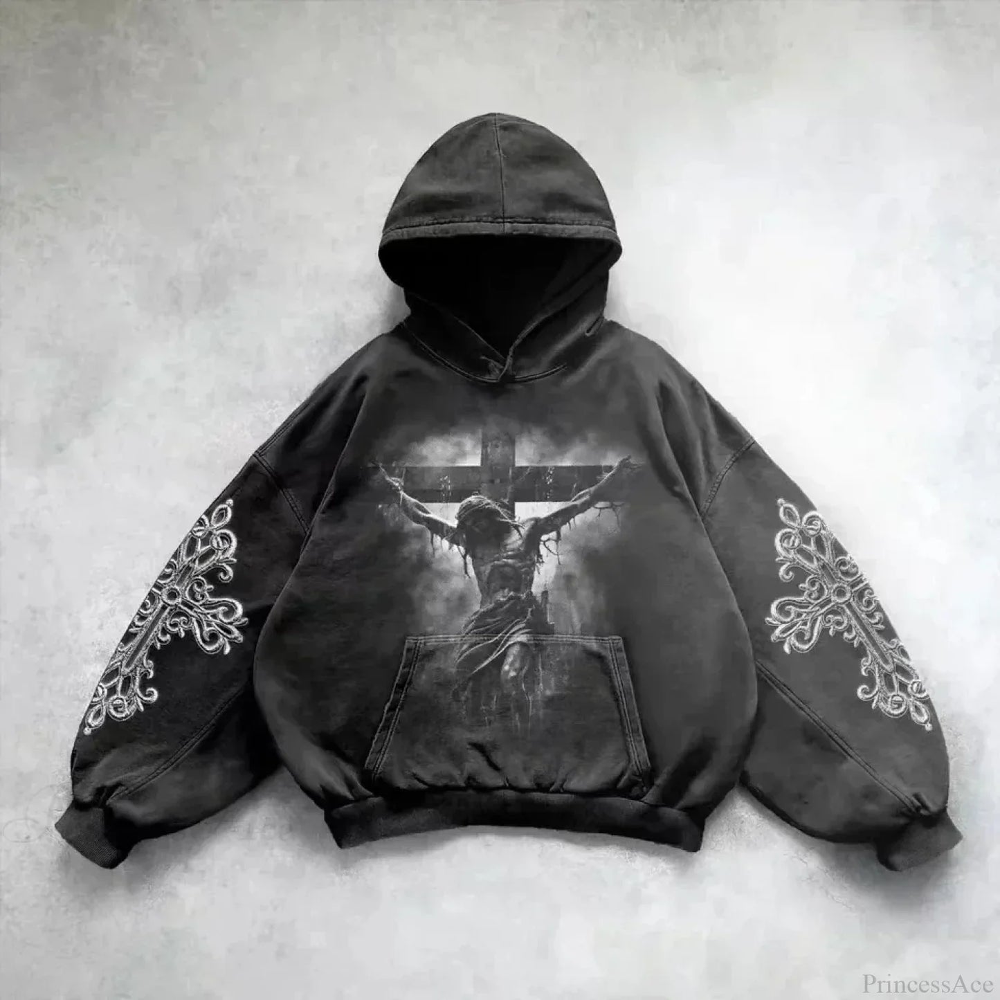 Casual Retro Gothic Printing Hoodie