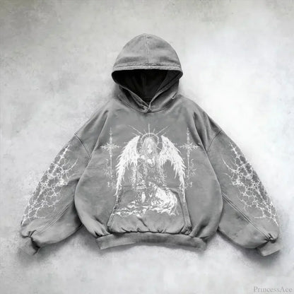 Casual Retro Gothic Printing Hoodie