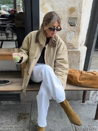 Casual Solid Bomber Jacket
