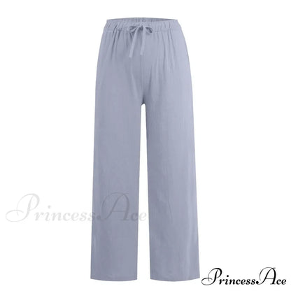Casual Solid Drawstring Patchwork Low-Waisted Flare Spring Summer Pants