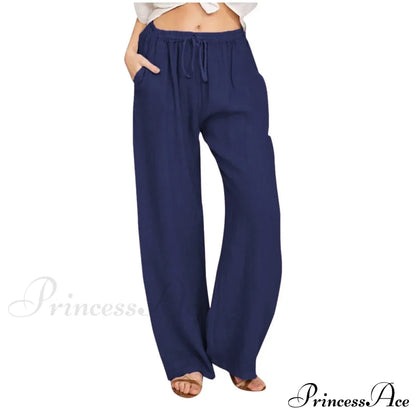 Casual Solid Drawstring Patchwork Low-Waisted Flare Spring Summer Pants