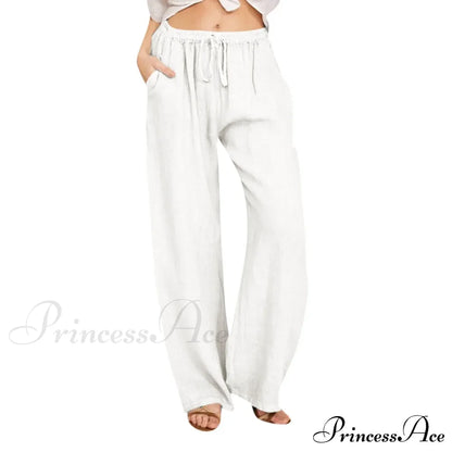 Casual Solid Drawstring Patchwork Low-Waisted Flare Spring Summer Pants