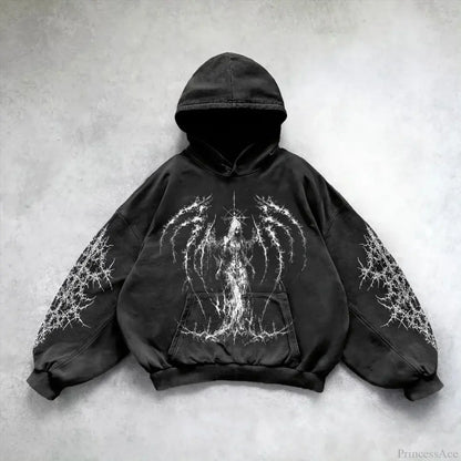 Casual Vintage Print Hoodie