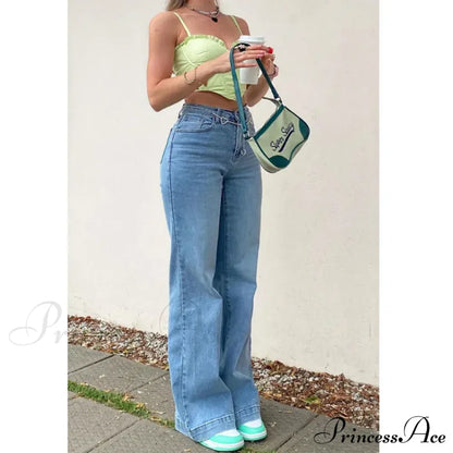 Casual Women's Flare High Waisted for Woman Streetwear Flared Denim Spring Summer Jean
