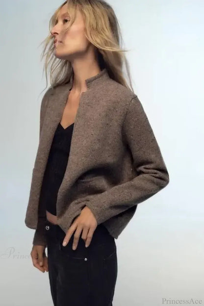 Casual Wool Long Sleeve Cardigan