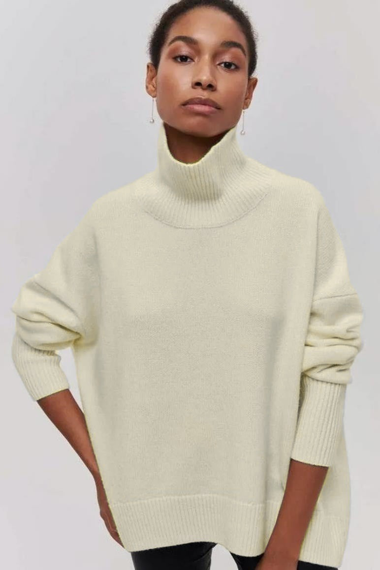 Jersey de cuello alto y corte holgado