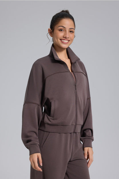 Chaqueta cárdigan con cremallera, suelta, deportiva, para exteriores, yoga, manga larga