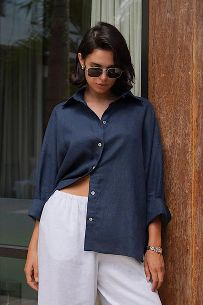 Camisa informal suelta de moda para ir al trabajo