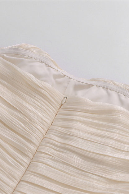Tube Top Floral Applique Reception Dress