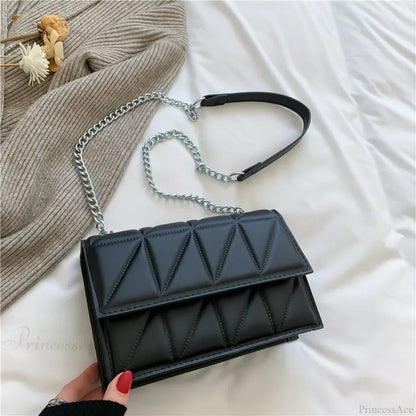 Chain Strap Flap Embroidery Crossbody