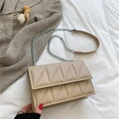 Chain Strap Flap Embroidery Crossbody
