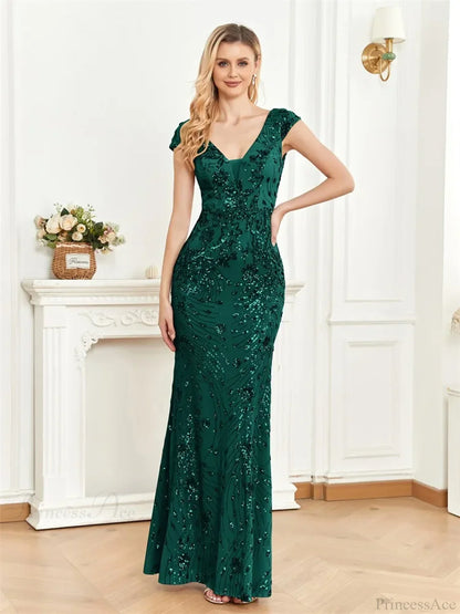 Champagne Sequin Mermaid Party Dress