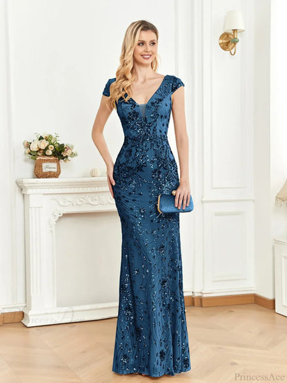 Champagne Sequin Mermaid Party Dress