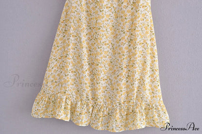 Charming Ditsy Floral Charming Ruffled Mini Dress