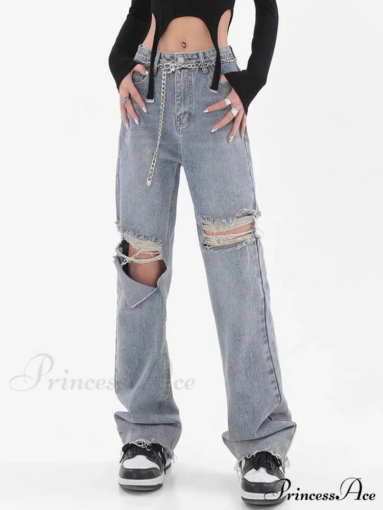 Chic Casual Y2k Ripped Jeans