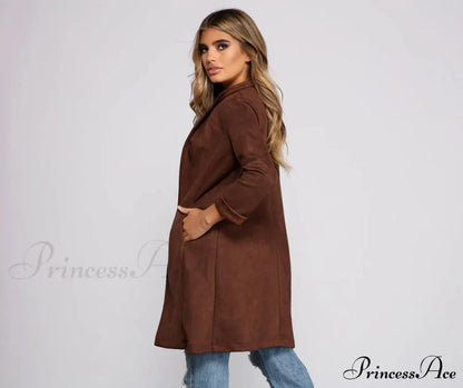 Chic Faux Suede Blazer