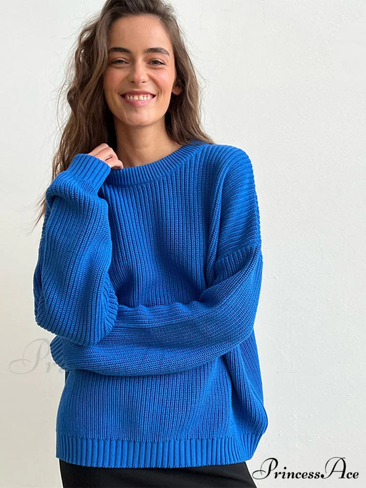 Chic O-neck Elegant Knitted Sweater Pullovers