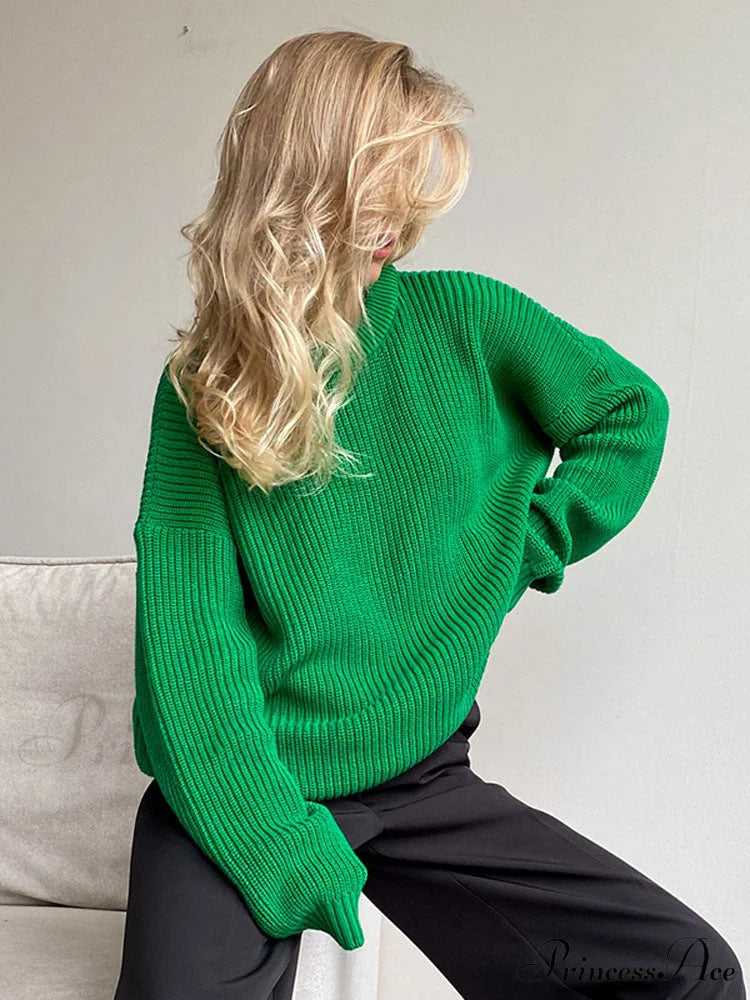 Chic O-neck Elegant Knitted Sweater Pullovers