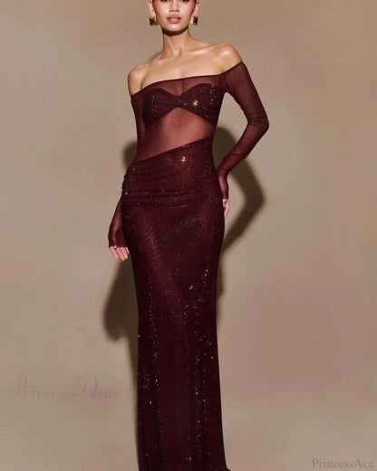 Chic One-Shoulder Rhinestone Fitted Prom Dress