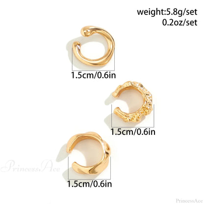 Chunky Metallic No Piercing Clamp Ear Cuff Earring