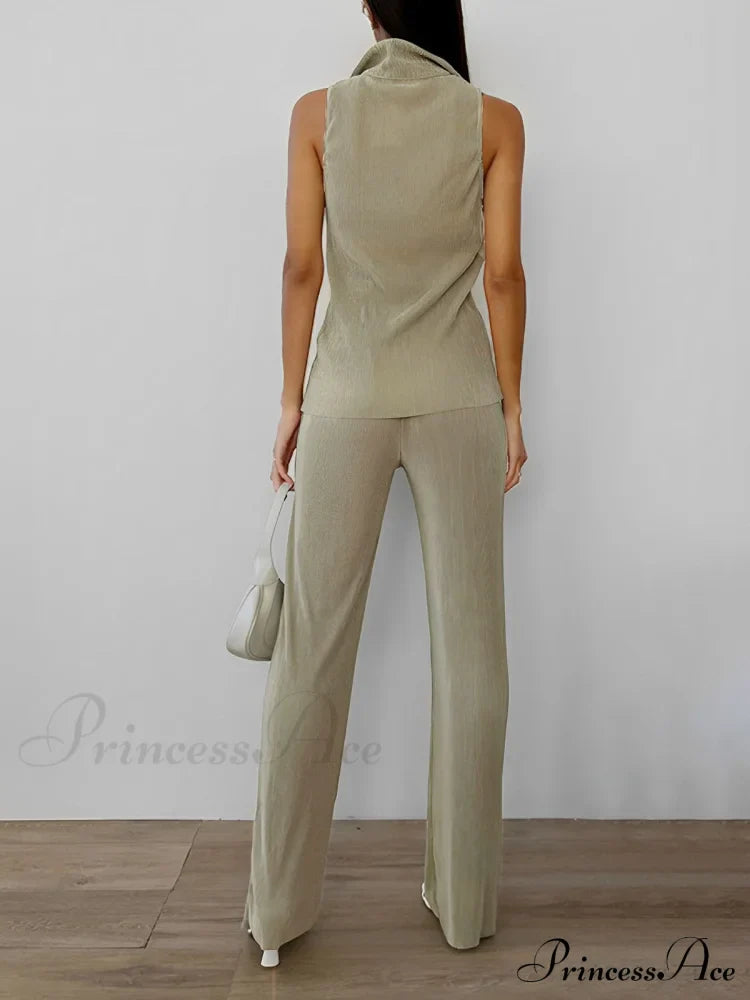 City Wanderer Rib Trendy Two Piece Pants Set