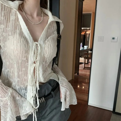 Clear Lace Transparent Shirt