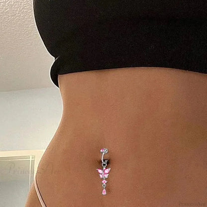 Clip-On Butterfly False Gothic Abdomen Ring