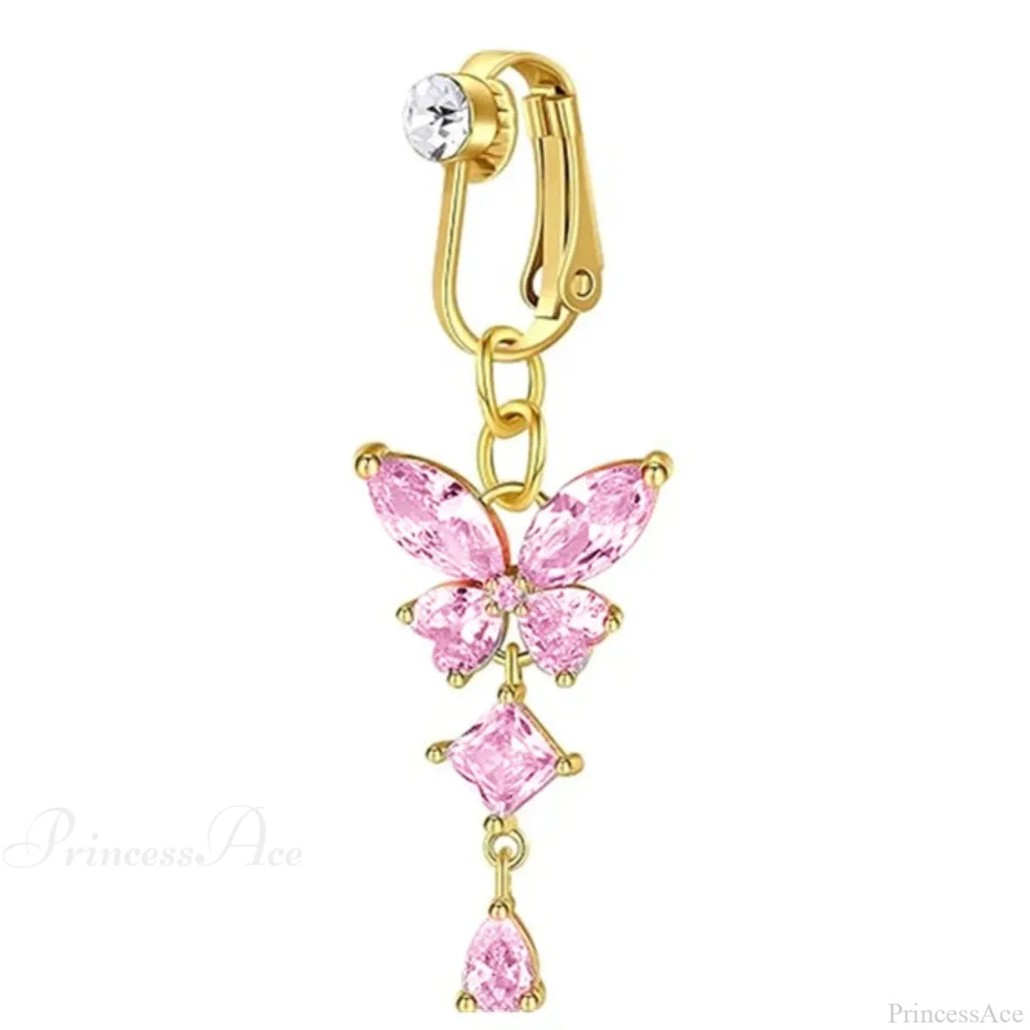 Clip-On Butterfly False Gothic Abdomen Ring
