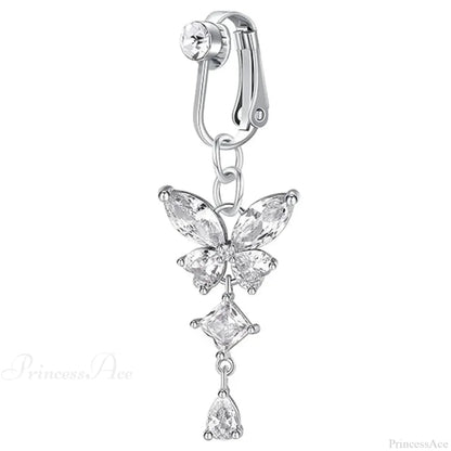 Clip-On Butterfly False Gothic Abdomen Ring