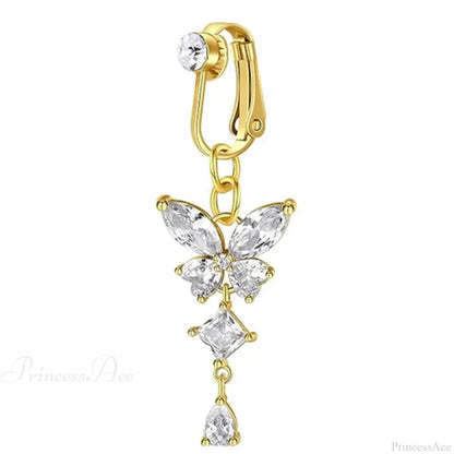 Clip-On Butterfly False Gothic Abdomen Ring