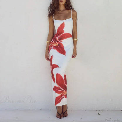 Cocktail Bodycon Floral Print Split Summer Streetwear Floral Dress