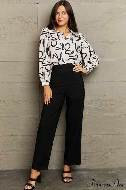 Collared Patterned Button-Down Shirt