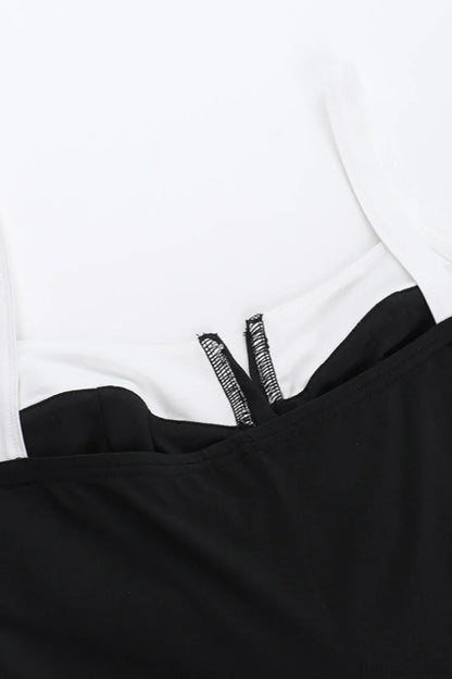 Color Block Cami Slit Mini Dress