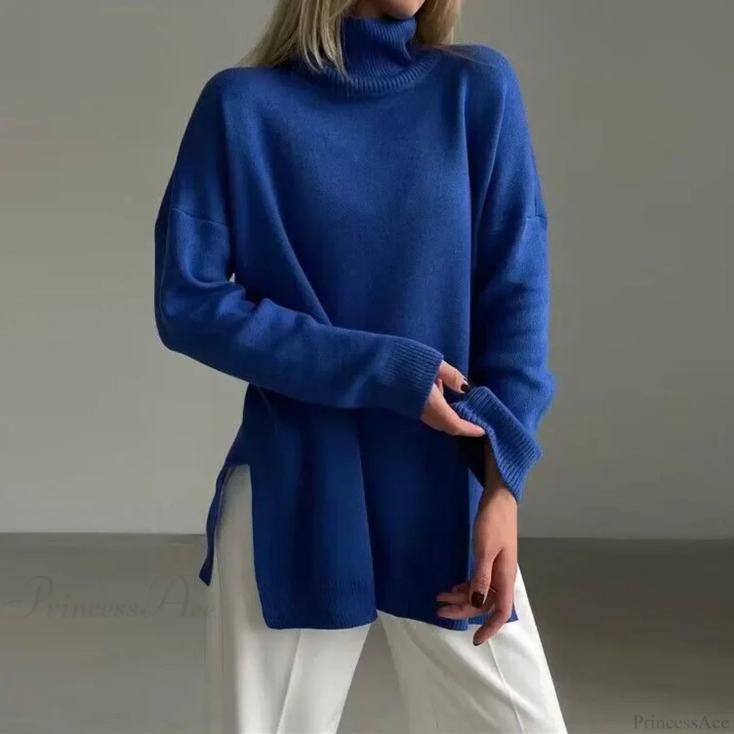 Colorblock Turtleneck Thick Sweater