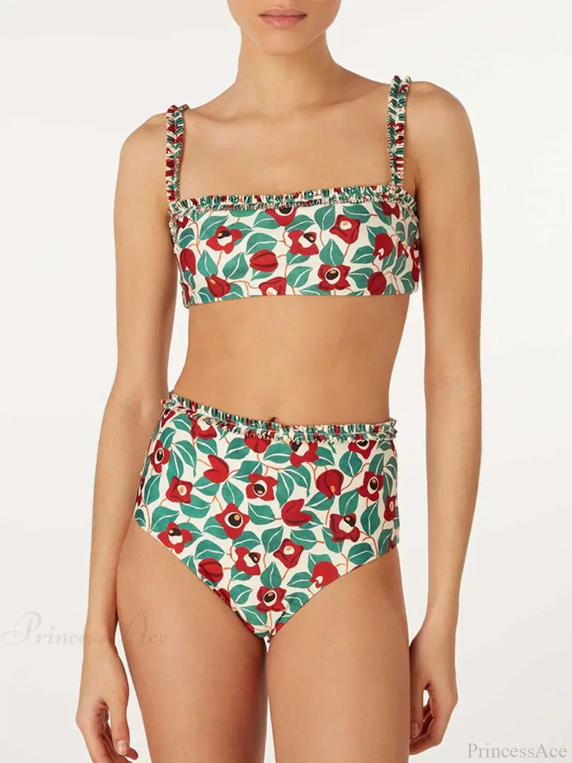 Colorful Strappy Colorblock Swimwear One Piece