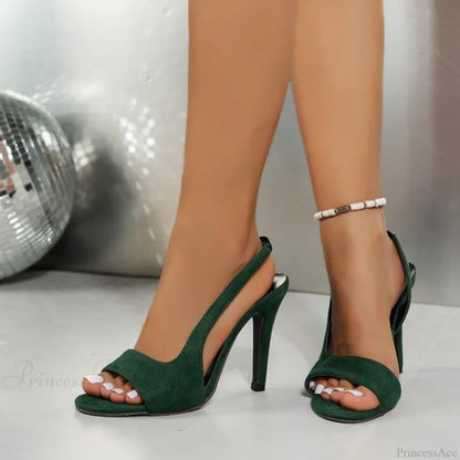 Comfortable Fish Mouth Slip-on Open Toe Sandals Large Size Women High Heel