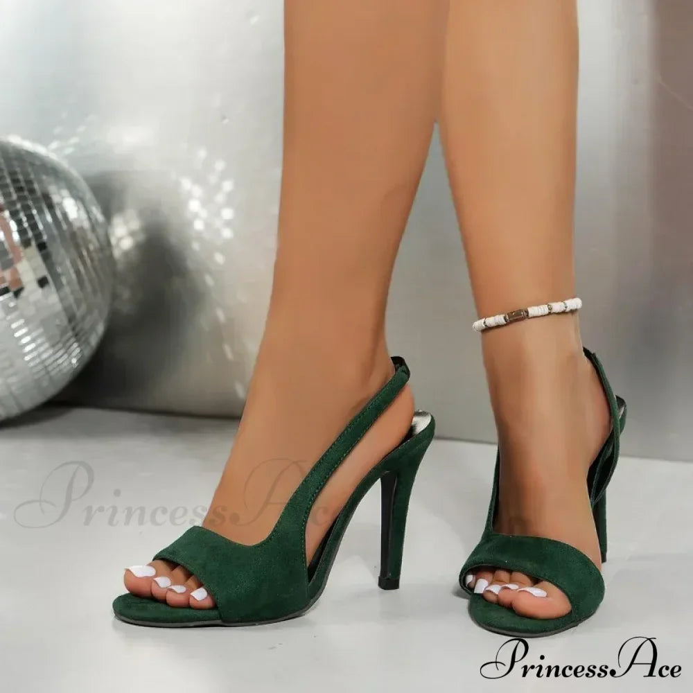 Comfortable Fish Mouth Slip-on Open Toe Sandals Large Size Women High Heel
