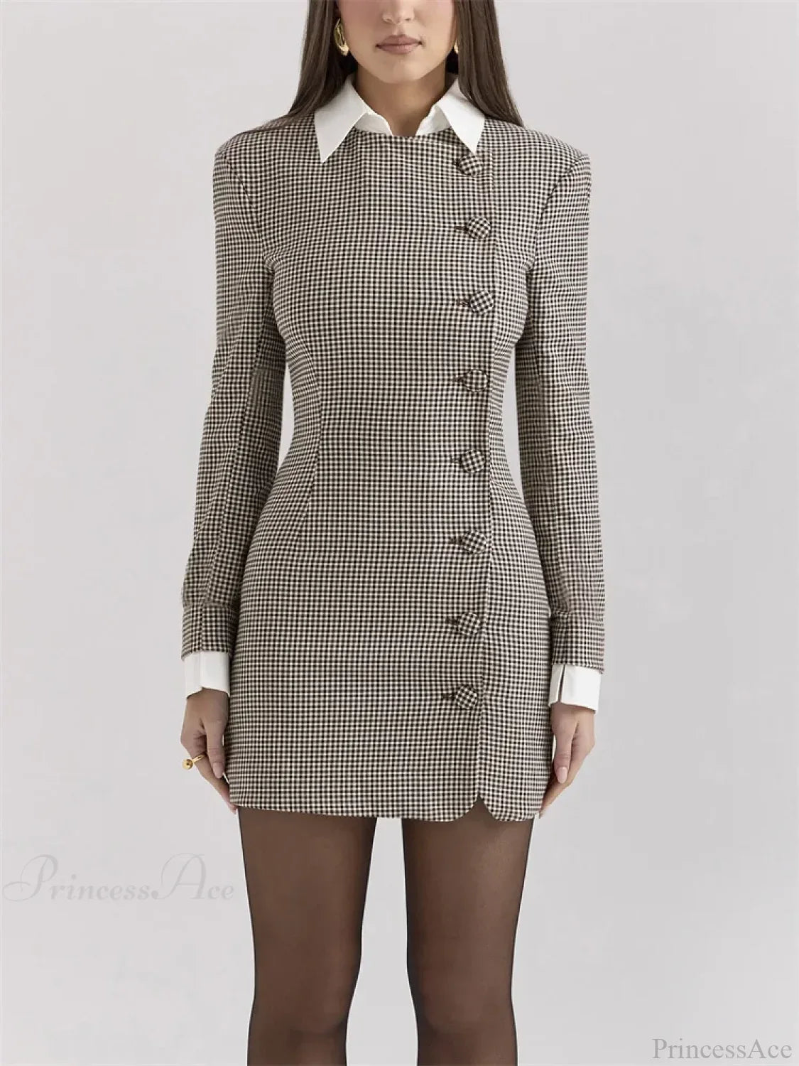 Contrast Lapel Cardigan Mini Dress