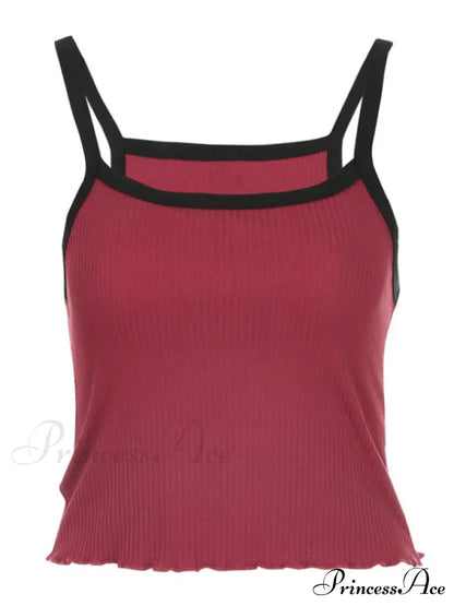 Classic Black and Red Dual-Tone Crop Top