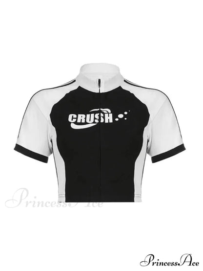 Contrasting Trim Graceful Vintage Crop Top