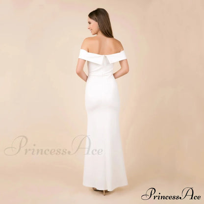 Coralie Off Shoulder Charming Front Slit Dress