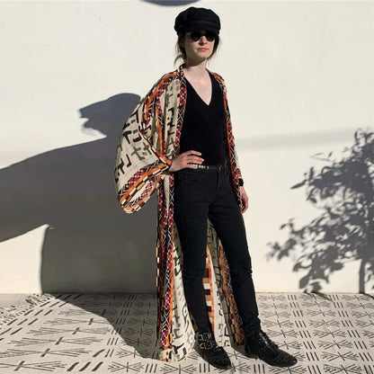 Cotton Floral Print Kimono Cover-up
