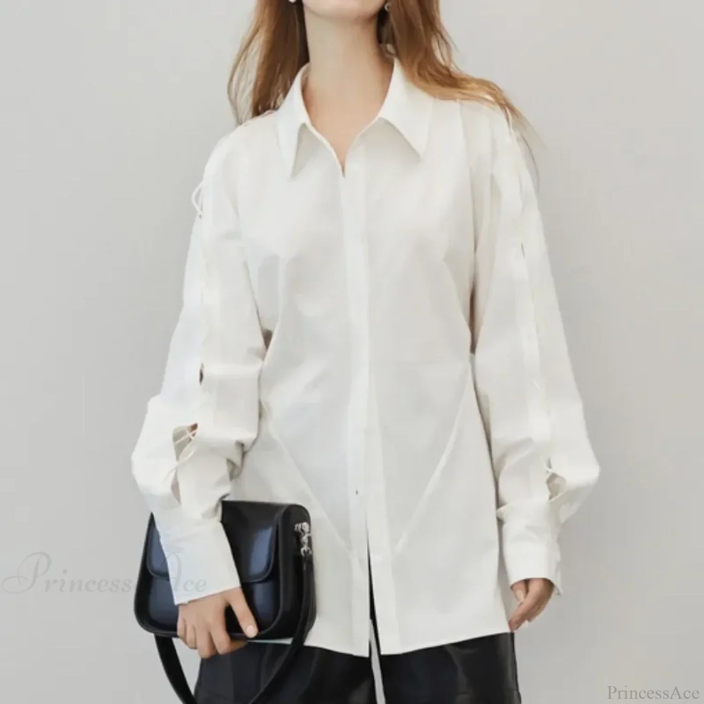 Cotton Long Sleeve Button Up Casual Office Blouse