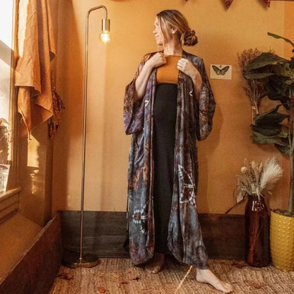 Cotton Rayon Floral Printed Boho Maxi Beach Cover up