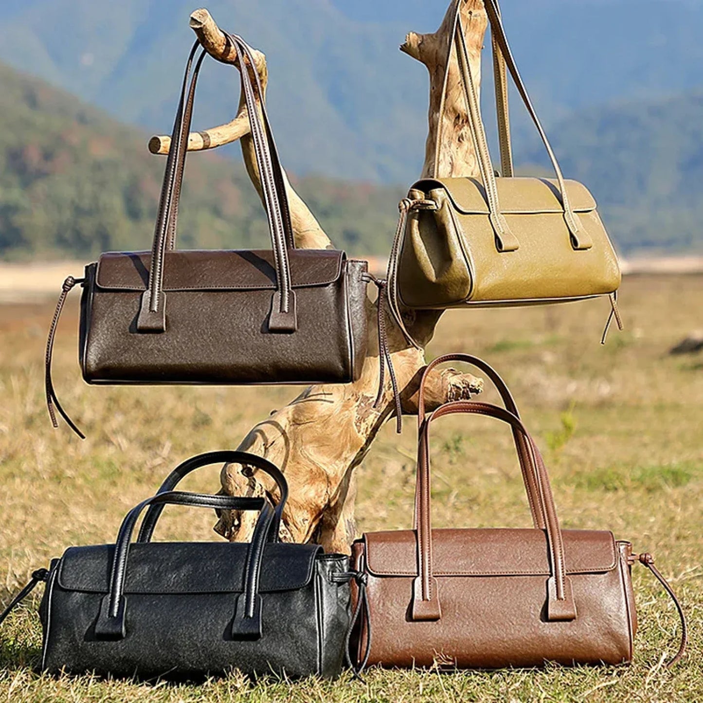 Cow Genuine Leather Luxury Satchel Shoulder Bag