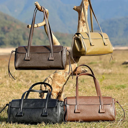 Cow Genuine Leather Luxury Satchel Shoulder Bag